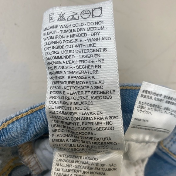 Levi's Classic Blue Straight Leg Jeans with Distressed Details - Picture 6 of 12